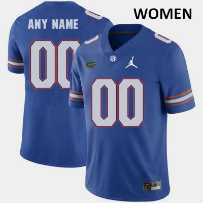 Women's Florida Gators #00 Customize NCAA Jordan Brand Royal 2018 Game Authentic Stitched College Football Jersey CUL8762JH